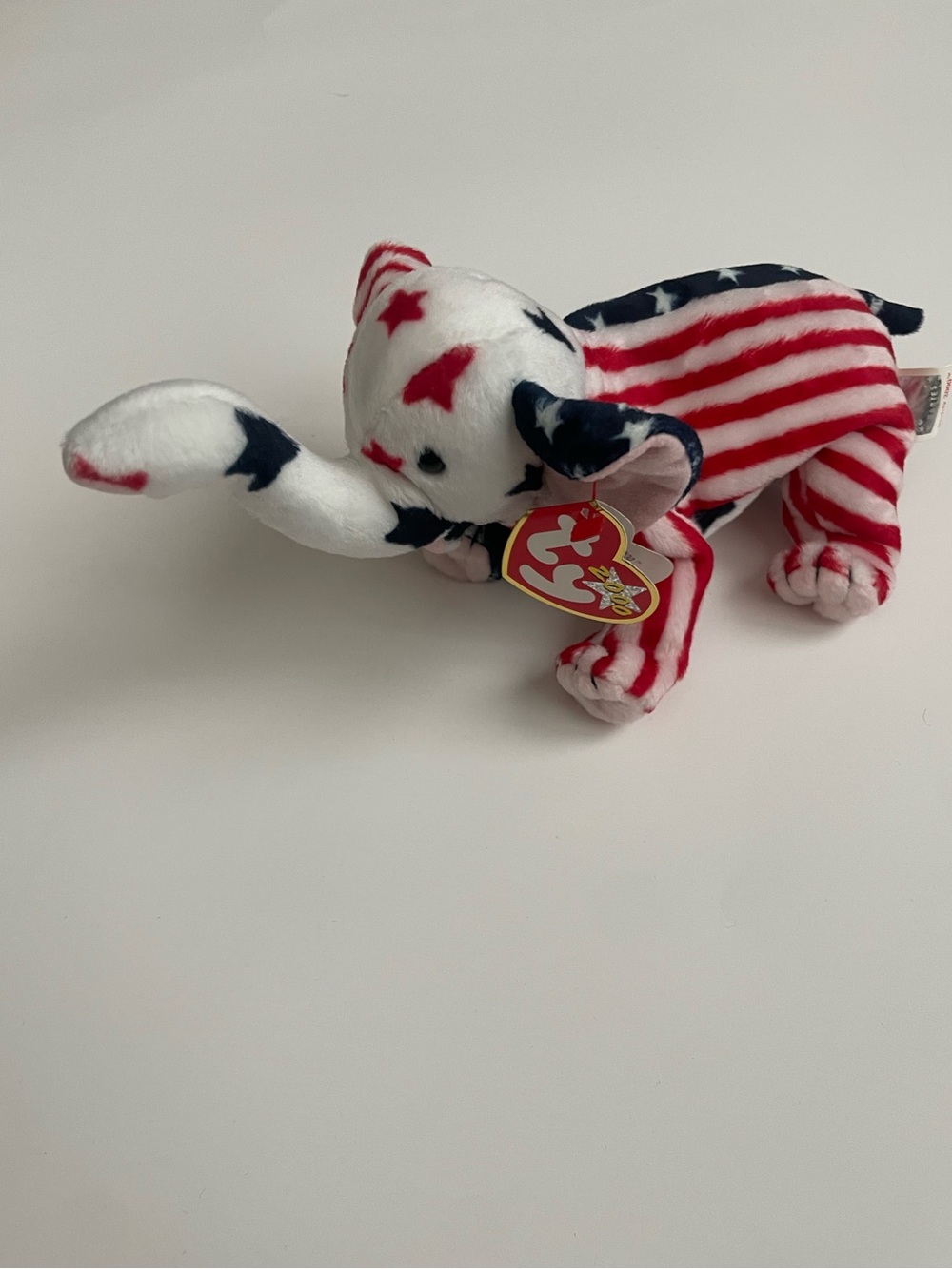 Ty Beanie Baby Righty 2000 Elephant Red White Blue USA Patriotic July 4th w/ Tag